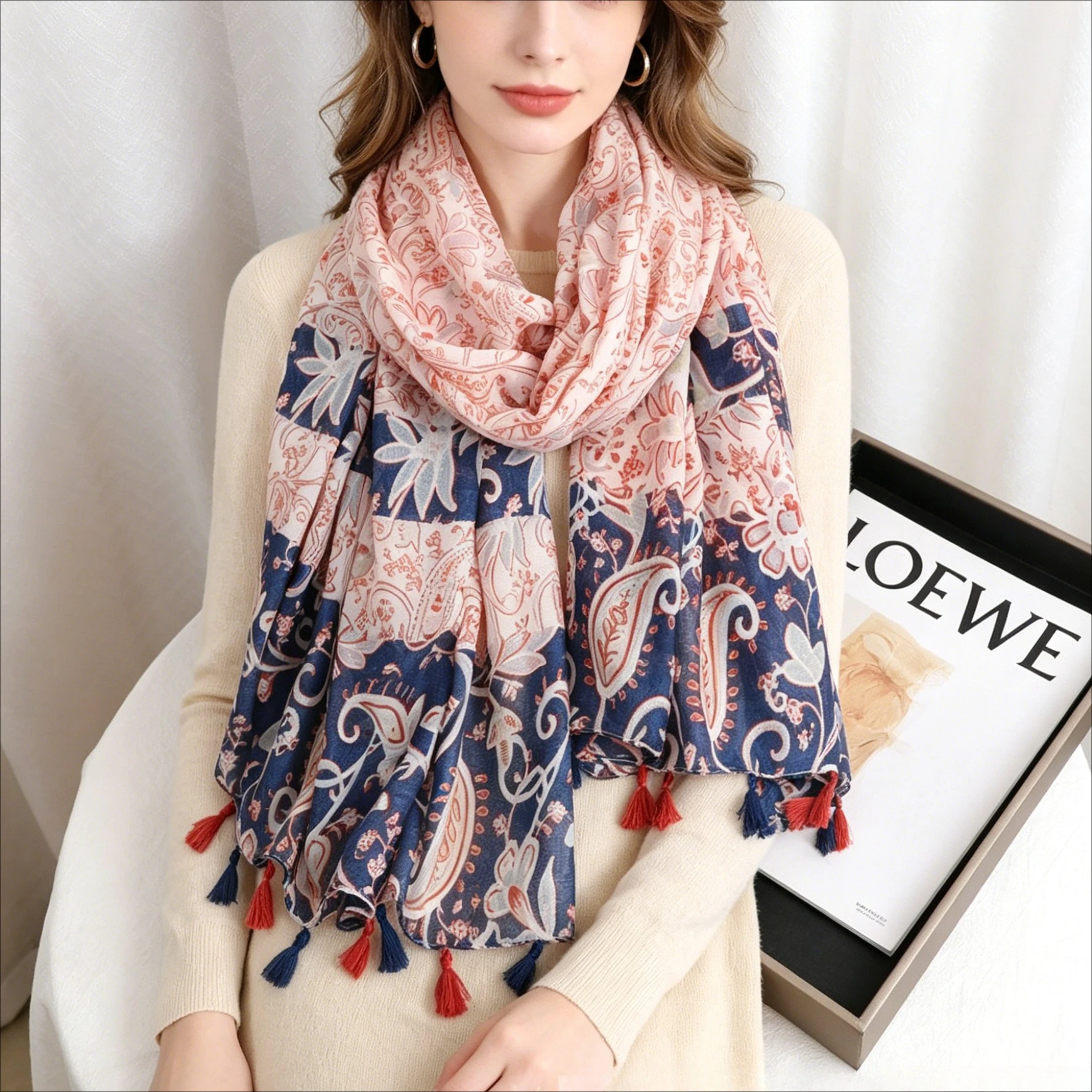 1 piece of ethnic style hanging spike scarf, retro literary yarn to keep warm, silk scarf brigade photo shawl
1 piece of ethnic style hanging spike scarf, retro literary yarn to keep warm, silk scarf brigade photo shawl