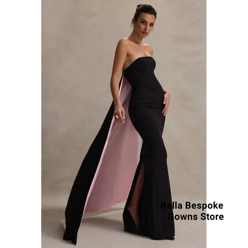 Black Strapless Evening Dresses 2025 Sleeveless Backless Pleated Mermaid Floor-length Sweep Train Wedding Party Dress Customized
Black Strapless Evening Dresses 2025 Sleeveless Backless Pleated Mermaid Floor-length Sweep Train Wedding Party Dress Customized