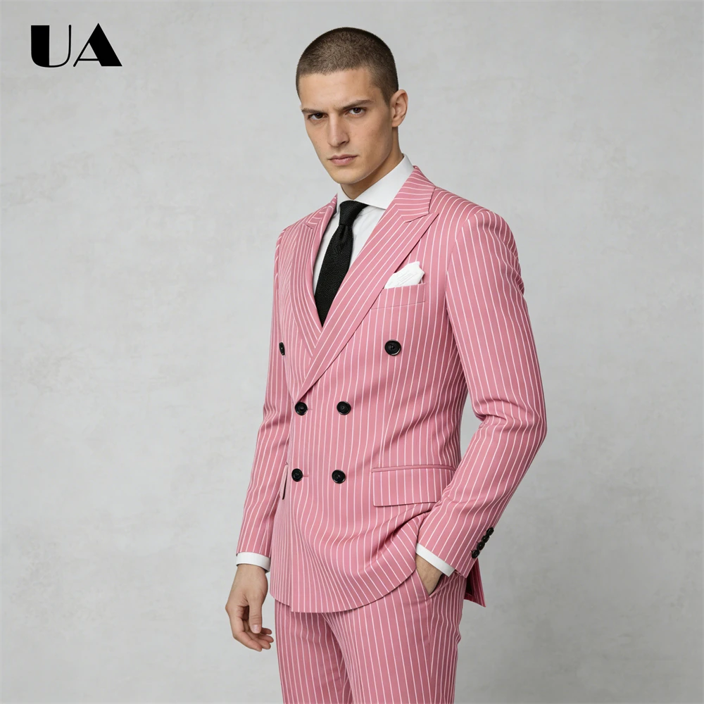 Винтажный мужской костюм в розовую полоску, деловой свадебный костюм, двубортный пиджак с подходящими брюками, индивидуальный крой
Винтажный мужской костюм в розовую полоску, деловой свадебный костюм, двубортный пиджак с подходящими брюками, индивидуальный крой