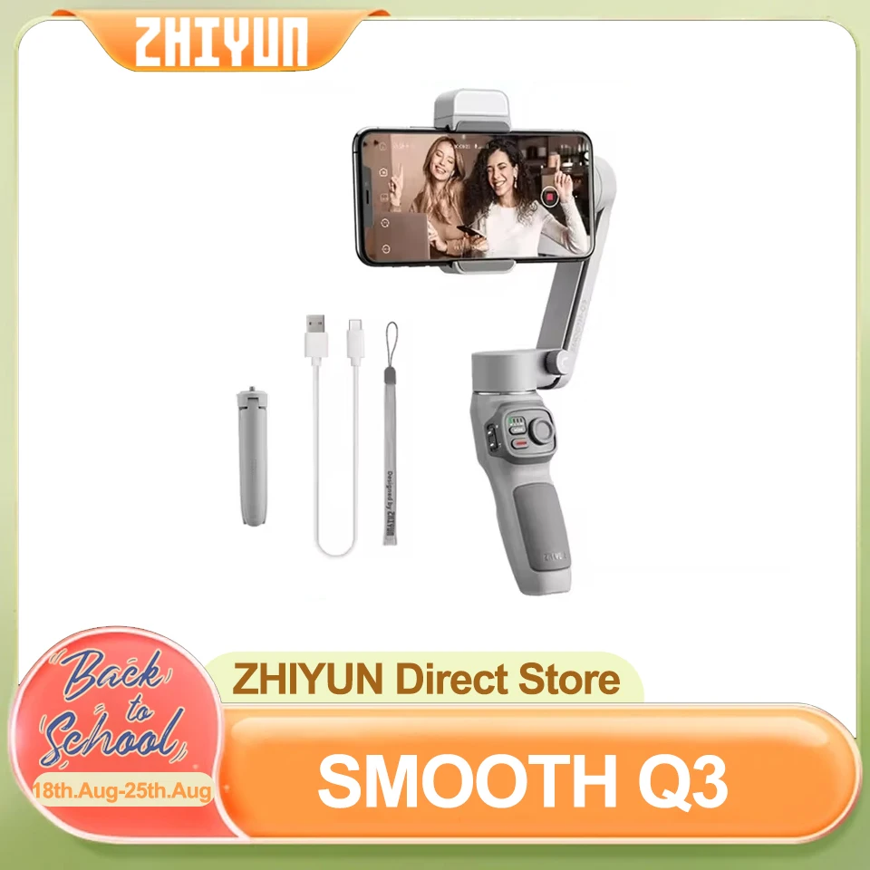 ZHIYUN SMOOTH Q3 шарнирный 3-осевой стабилизатор телефона портативный стабилизатор для iPhone 14 pro max / Xiaomi / Huawei
ZHIYUN SMOOTH Q3 шарнирный 3-осевой стабилизатор телефона портативный стабилизатор для iPhone 14 pro max / Xiaomi / Huawei