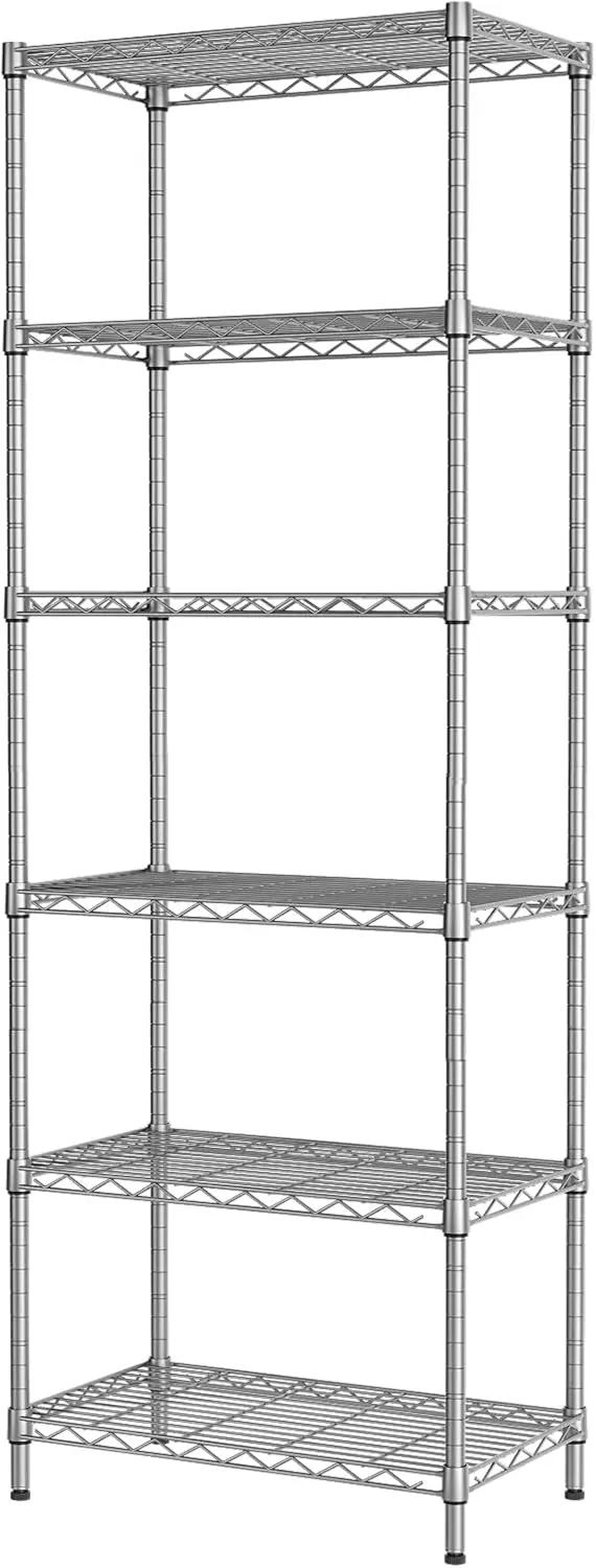 Регулируемый металлический стеллаж с 6 полками для кухни, ванной комнаты, гаража - серый, 12 дюймов (глубина) x 22 дюйма (ширина) x 69,5 дюймов (высота)
Регулируемый металлический стеллаж с 6 полками для кухни, ванной комнаты, гаража - серый, 12 дюймов (глубина) x 22 дюйма (ширина) x 69,5 дюймов (высота)