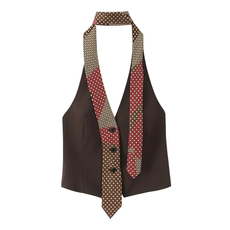 YYAHAHAS Korean Fashion Women's Clothing New Tie Vest Style Hanging Neck V-neck Top for Autumn 2026
YYAHAHAS Korean Fashion Women's Clothing New Tie Vest Style Hanging Neck V-neck Top for Autumn 2026