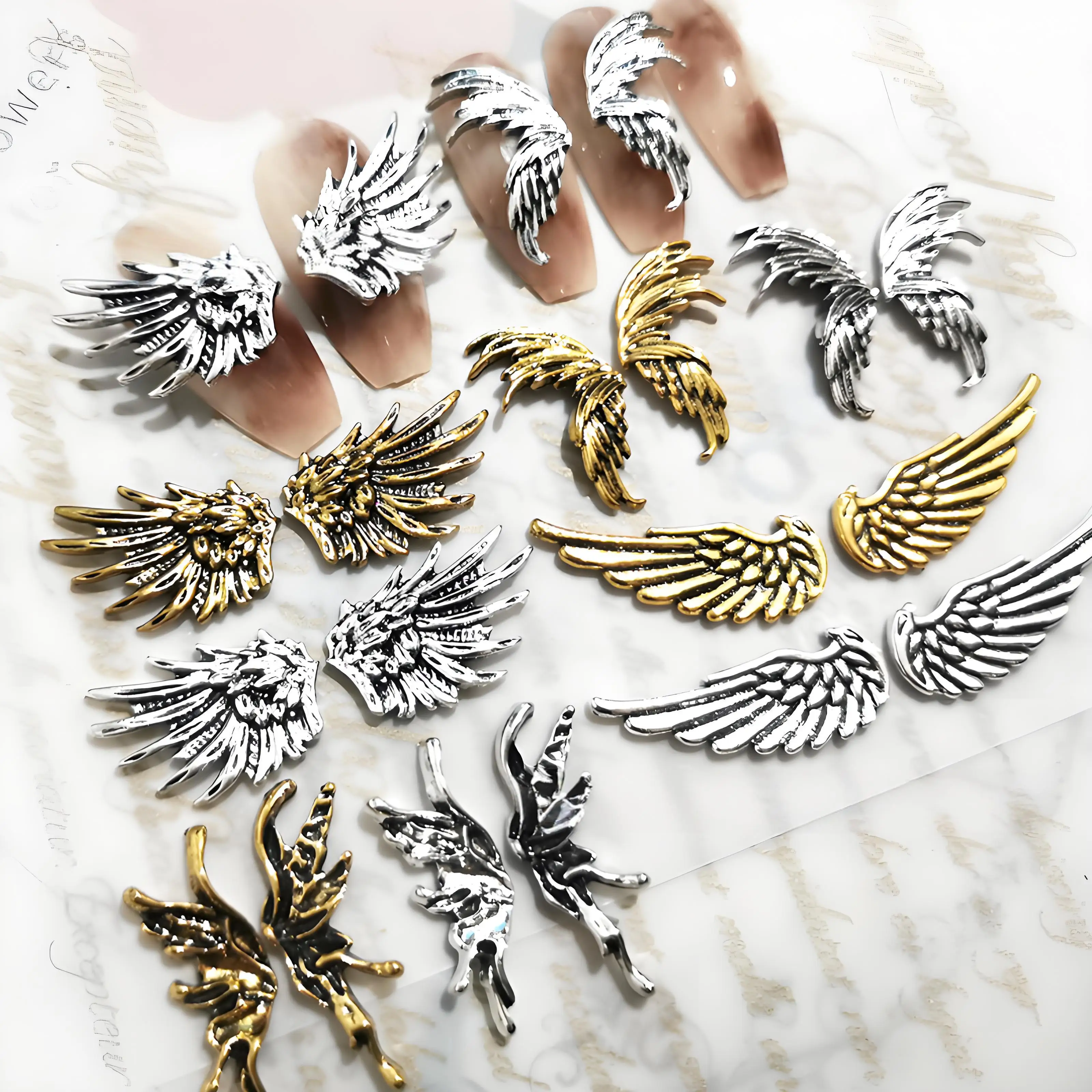 5 Pairs Alloy Feather Nail Art Charms Wings Accessories Parts Large Size Nails Decoration Supplies Material Manicure Design Tool
5 Pairs Alloy Feather Nail Art Charms Wings Accessories Parts Large Size Nails Decoration Supplies Material Manicure Design Tool