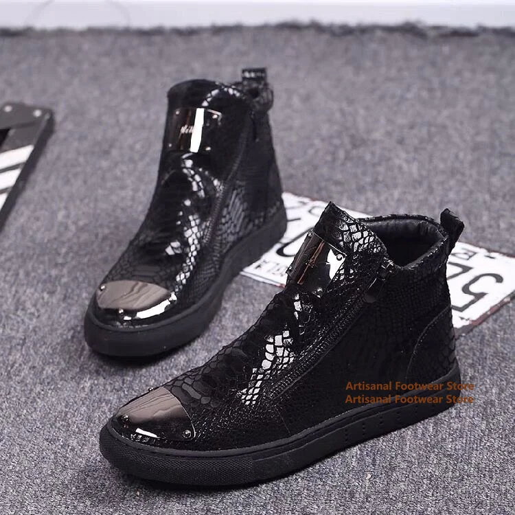 High-Top Zip Leather Casual Shoes Black Leather Height Increasing Boots Men's Leather Shoes British Style Trendy Men's Boots
High-Top Zip Leather Casual Shoes Black Leather Height Increasing Boots Men's Leather Shoes British Style Trendy Men's Boots
