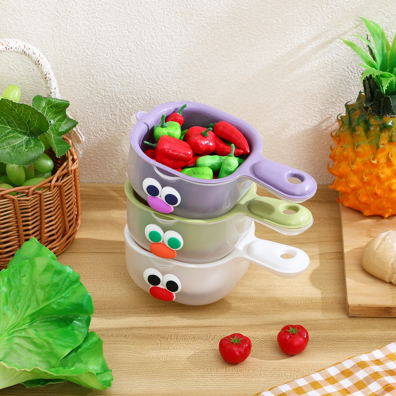 3Sets Fruit and Vegetable Basket Kitchen Drain Basket Multifunctional Compact Design Easy Clean Plastic Storage Bowl Household
3Sets Fruit and Vegetable Basket Kitchen Drain Basket Multifunctional Compact Design Easy Clean Plastic Storage Bowl Household