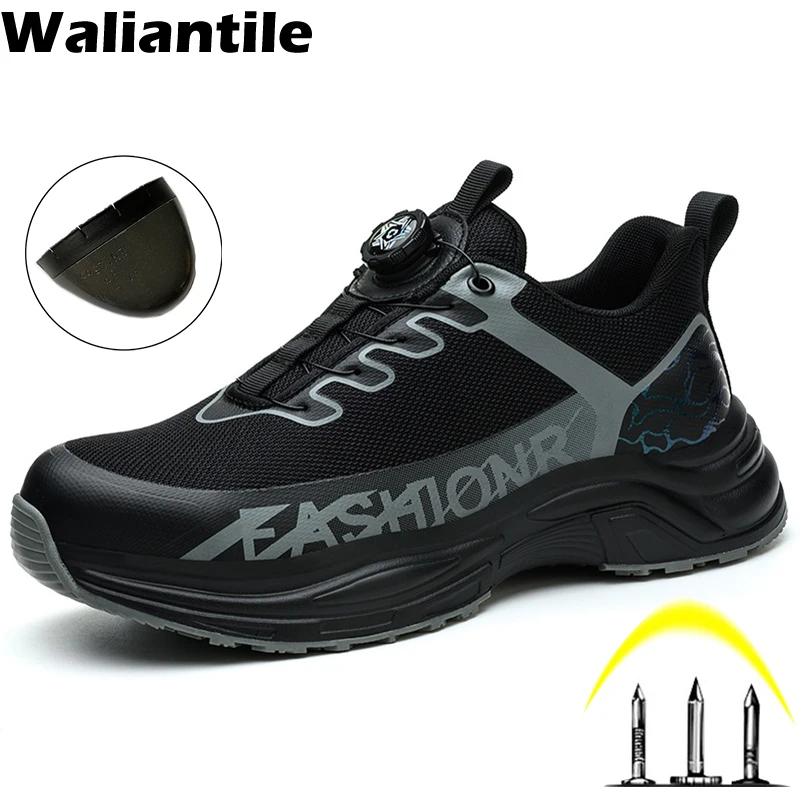 Waliantile New Breathable Men Safety Shoes For Puncture Proof Anti-smashing Industry Work Boots Non-slip Steel Toe Safety Shoes
Waliantile New Breathable Men Safety Shoes For Puncture Proof Anti-smashing Industry Work Boots Non-slip Steel Toe Safety Shoes