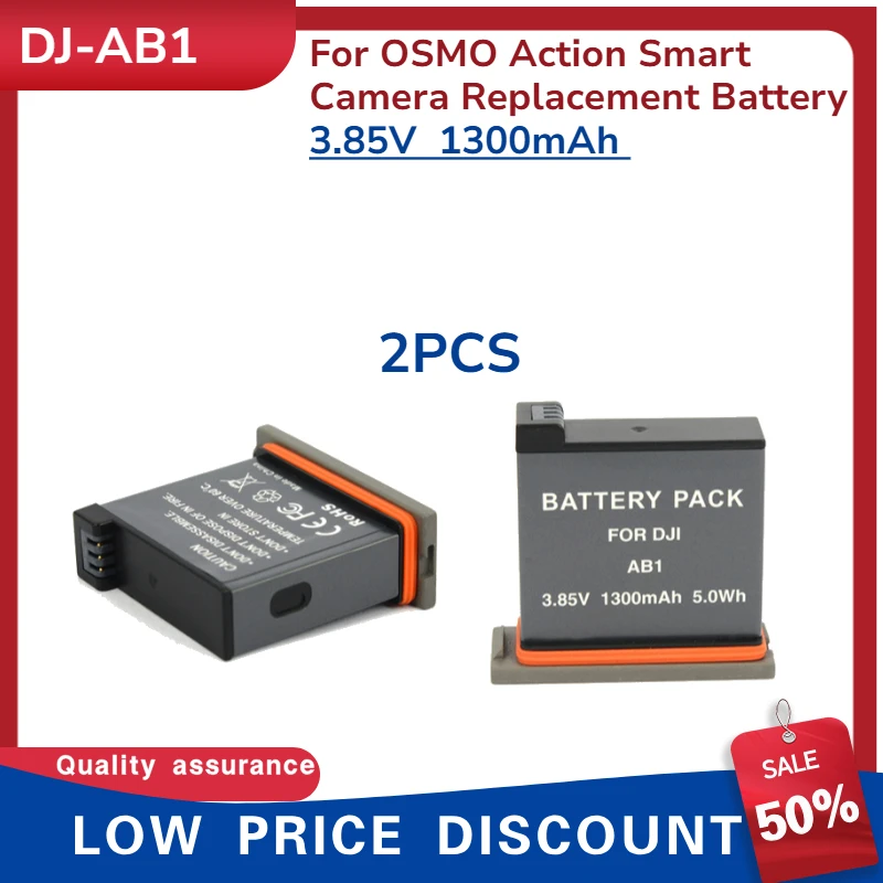 1300mAh 5.0Wh 3.85V AB1 Replacement Battery Compatible with OSMO Action Smart Camera
1300mAh 5.0Wh 3.85V AB1 Replacement Battery Compatible with OSMO Action Smart Camera