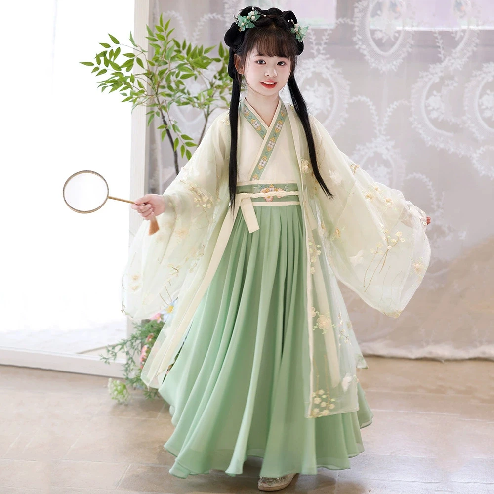 Chinese Embroider Flower Hanfu Dress 2025 New Girls Ancient Fairy Carnival Costume Children Birthday Gift Kids Dance Wear
Chinese Embroider Flower Hanfu Dress 2025 New Girls Ancient Fairy Carnival Costume Children Birthday Gift Kids Dance Wear
