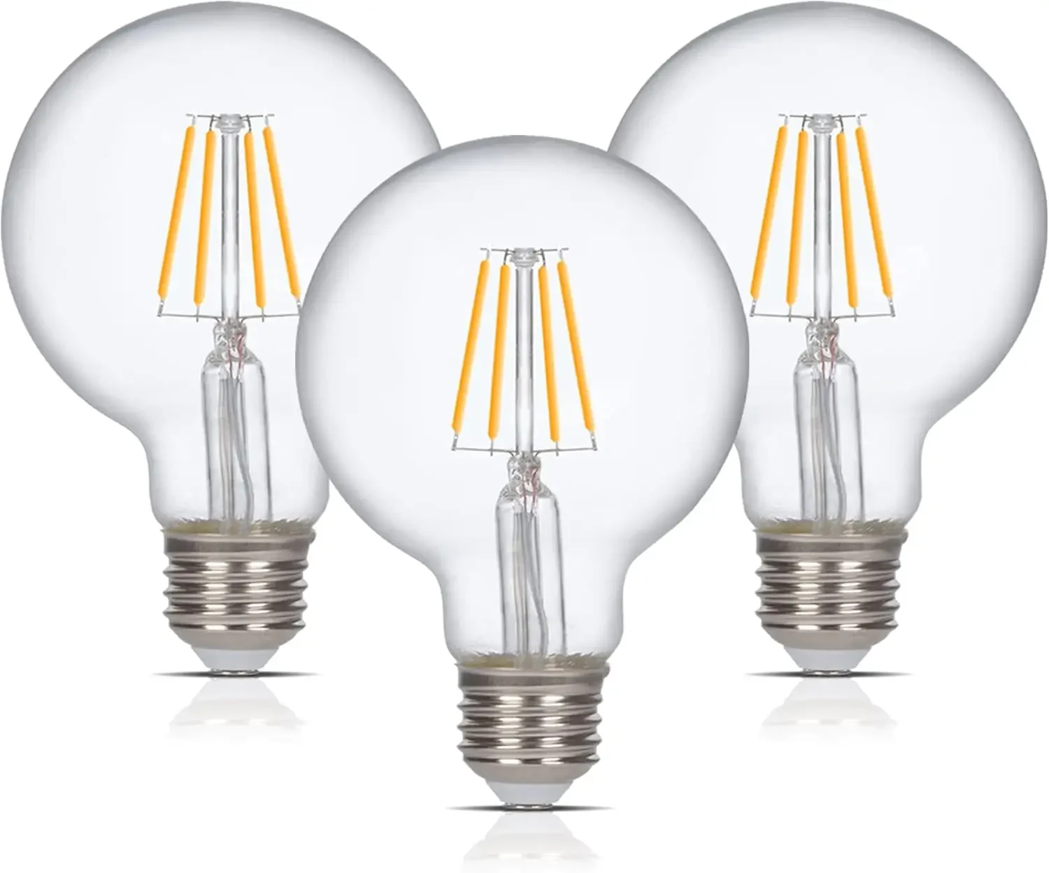 Vintage LED Globe Bulb 40W Equivalent, 4W 400lm Dimmable E26, Warm White 2700K, 3 Pack
Vintage LED Globe Bulb 40W Equivalent, 4W 400lm Dimmable E26, Warm White 2700K, 3 Pack