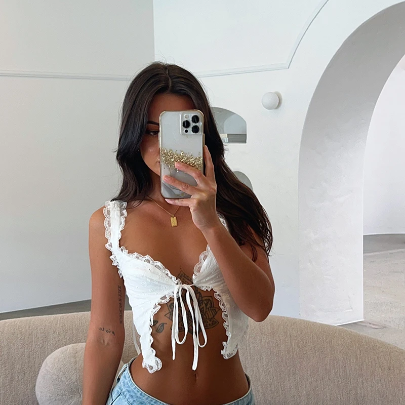 Y2K Lace Tie Up Cardigan Tank Top Fairy Grunge Sleeveless Backless Split Hem Vest Aesthetic Women Crop Top Summer Streetwear
Y2K Lace Tie Up Cardigan Tank Top Fairy Grunge Sleeveless Backless Split Hem Vest Aesthetic Women Crop Top Summer Streetwear
