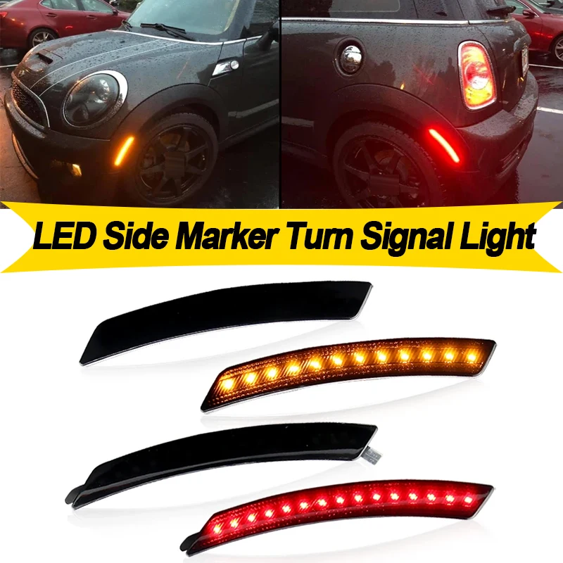 For MINI Cooper R55 R56 R57 R58 R59 R60 R61 Front Amber/Rear Red LED Fender Side Marker Turn Signal Light
For MINI Cooper R55 R56 R57 R58 R59 R60 R61 Front Amber/Rear Red LED Fender Side Marker Turn Signal Light