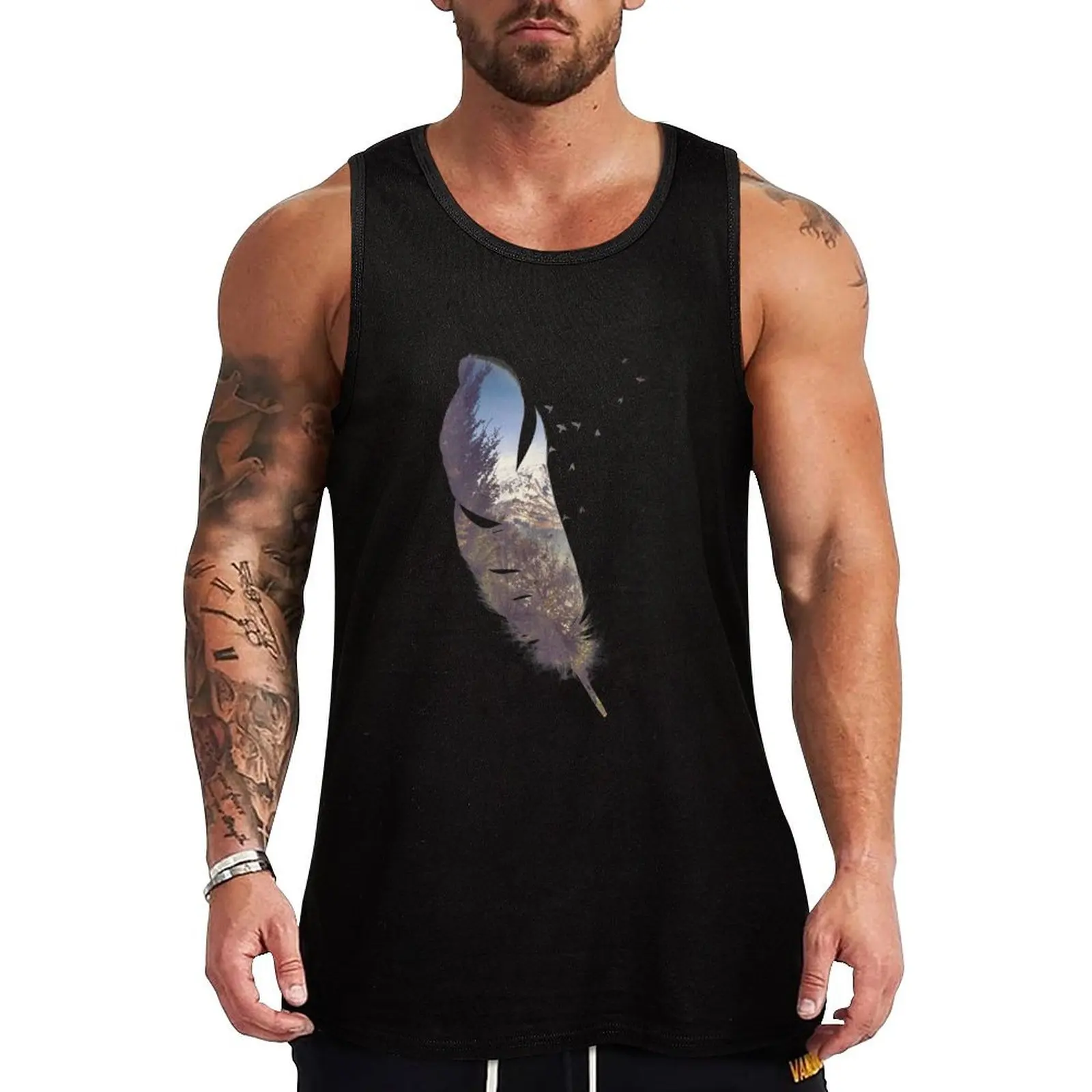 Feather Tank Top Men sleeveless tee Male vest Men's sports t-shirt Men's clothing brands
Feather Tank Top Men sleeveless tee Male vest Men's sports t-shirt Men's clothing brands
