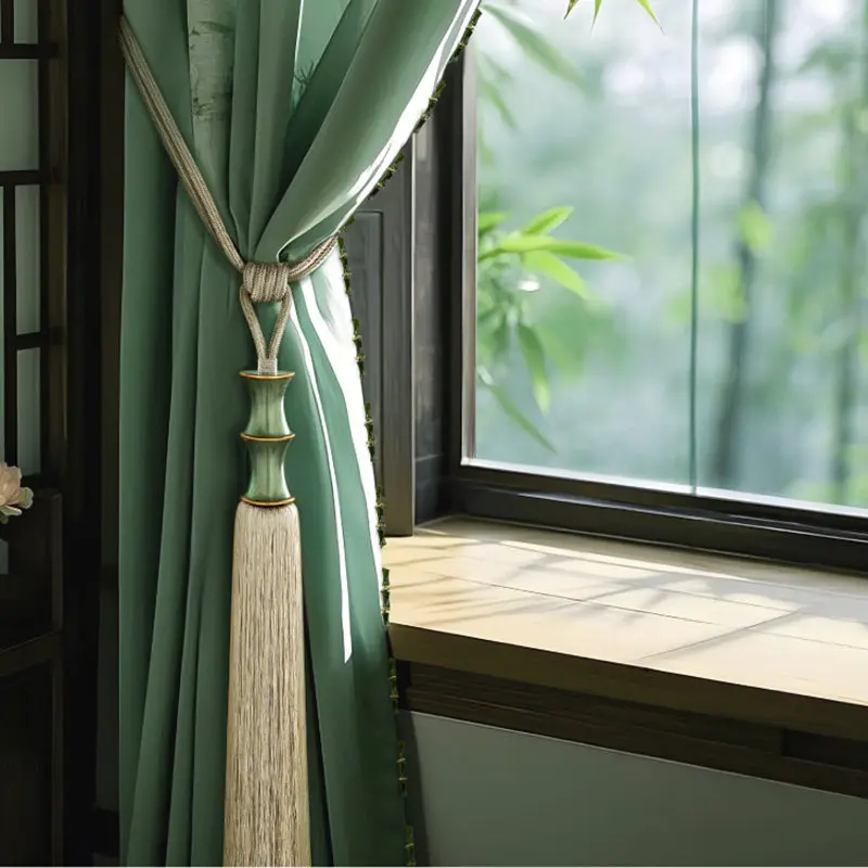 Zen Style Bamboo Charm Curtain Tieback Chinese New Oriental Decor Elegant Silk Rope with Tassel for Window Drapery Accessories
Zen Style Bamboo Charm Curtain Tieback Chinese New Oriental Decor Elegant Silk Rope with Tassel for Window Drapery Accessories
