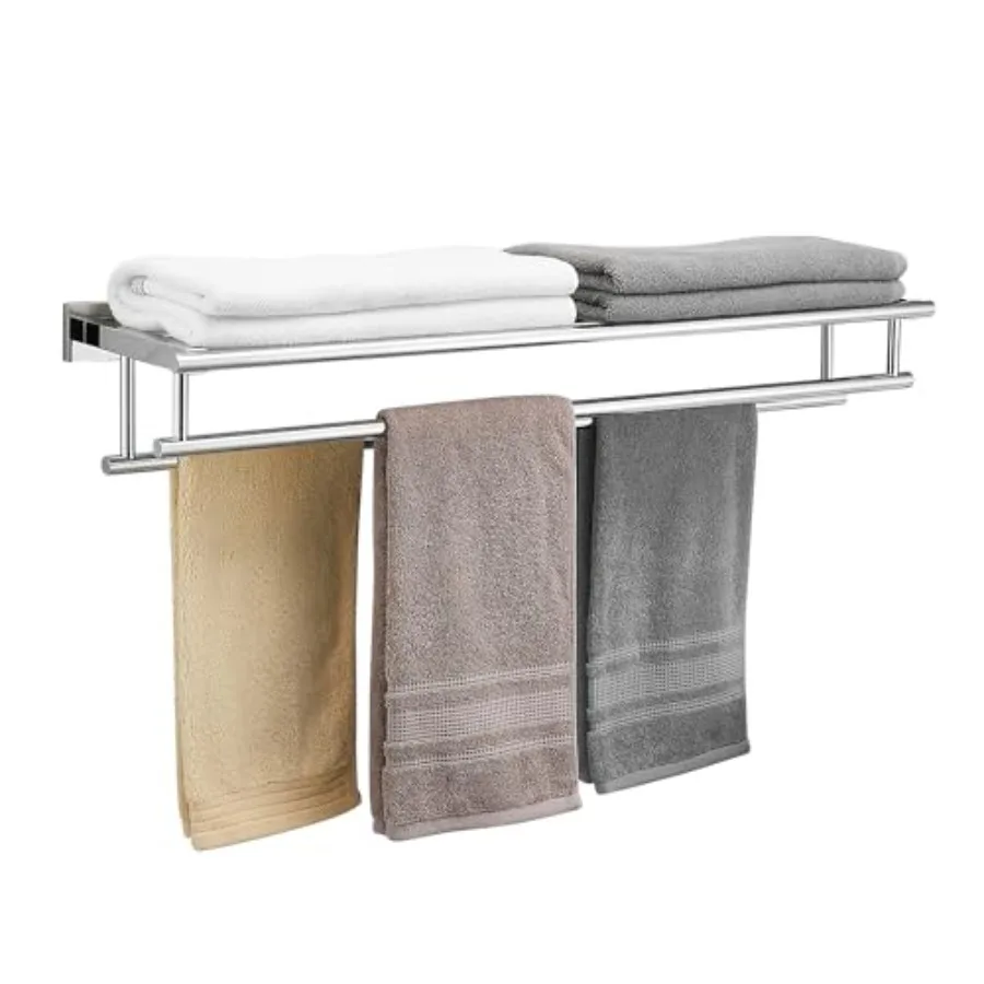Bathroom Towel Rack with Double Towel Bar 32 Inch Bathroom Hotel Shower Shelf SUS304 Stainless Steel Modern Wall Mounted Holder
Bathroom Towel Rack with Double Towel Bar 32 Inch Bathroom Hotel Shower Shelf SUS304 Stainless Steel Modern Wall Mounted Holder