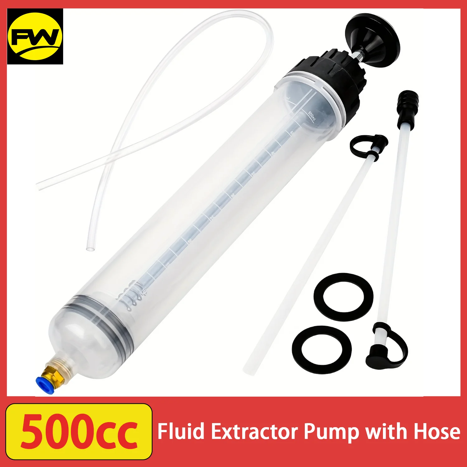 Manual Fluid Extractor Pump with Hose, Fuel Transfer & Fluid Evacuator Hand Pump for Car Maintenance, 17.6 oz (500cc) Capacity
Manual Fluid Extractor Pump with Hose, Fuel Transfer & Fluid Evacuator Hand Pump for Car Maintenance, 17.6 oz (500cc) Capacity