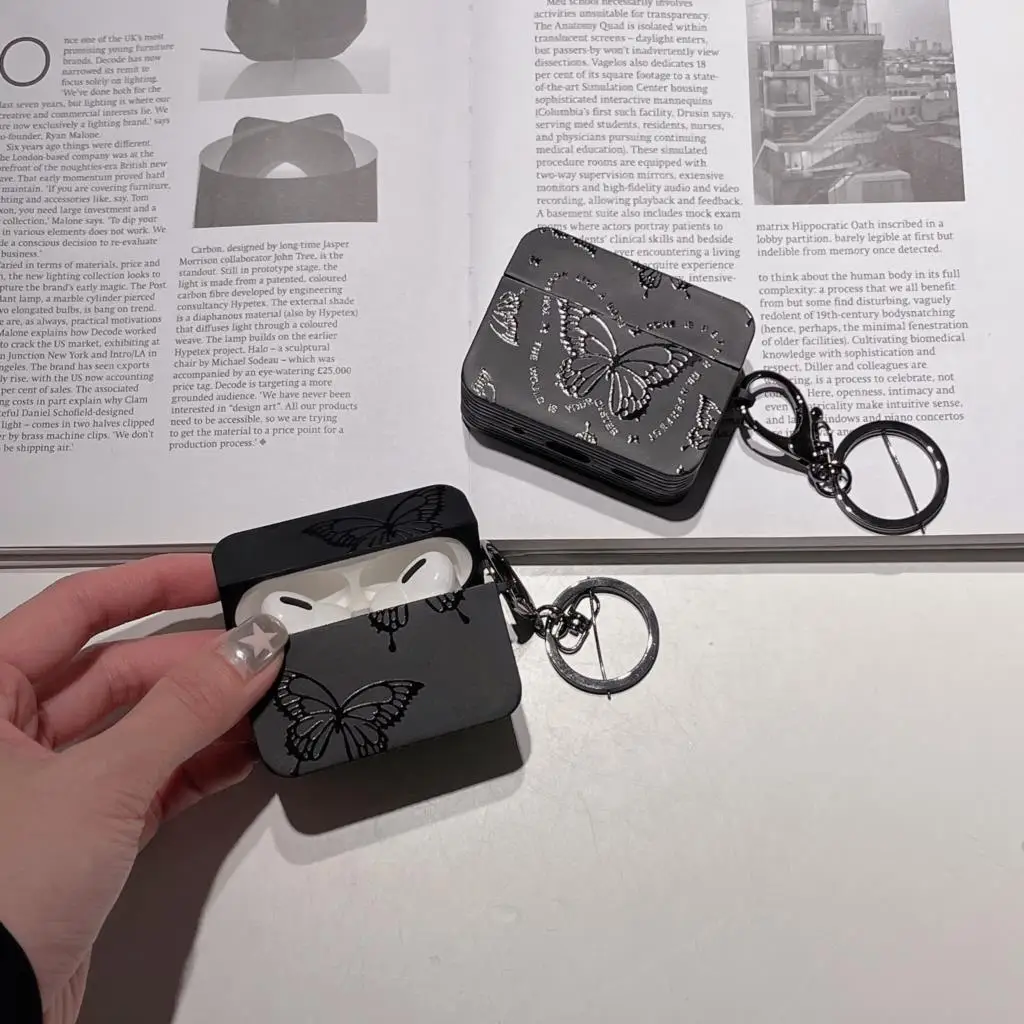 Мультяшный черный чехол для наушников из ТПУ для AirPods Pro Pro2, чехол для наушников с бабочкой для AirPods 2 3 1, противоударный и устойчивый к падениям
Мультяшный черный чехол для наушников из ТПУ для AirPods Pro Pro2, чехол для наушников с бабочкой для AirPods 2 3 1, противоударный и устойчивый к падениям