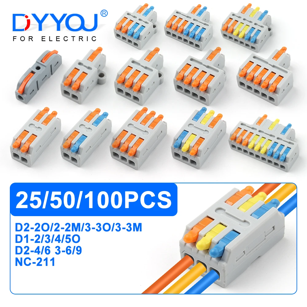 25/50/100PCS Lever Electrical Cable Wire Connector Splitter Mini Wiring Connectors Connector Universal Compact D Series AWG28-12
25/50/100PCS Lever Electrical Cable Wire Connector Splitter Mini Wiring Connectors Connector Universal Compact D Series AWG28-12