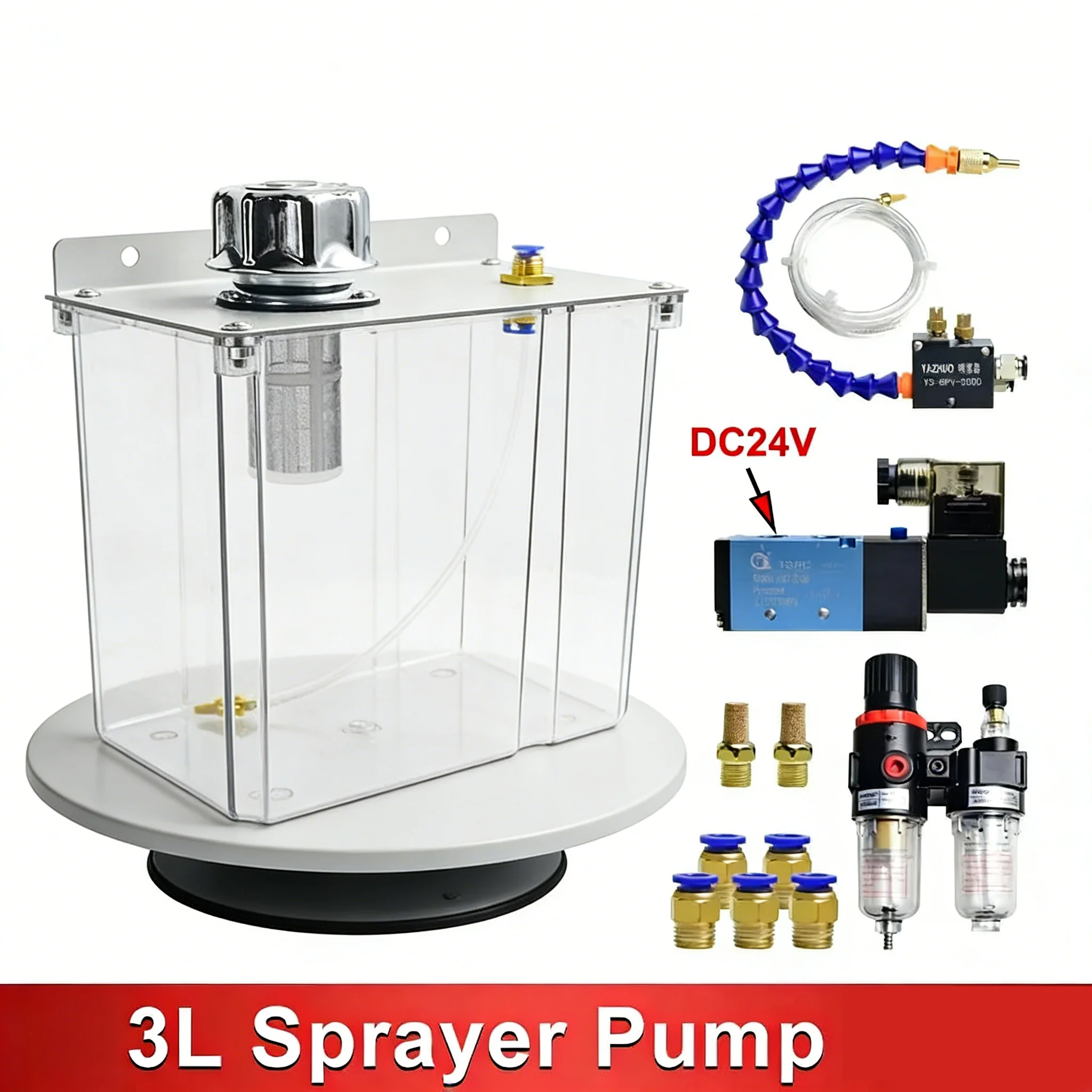CNC Machine Tool Pneumatic Sprayer Water Pipe Oil Pump Lubrication System Low Pressure Water Spray Transparent 3L Oil Tank
CNC Machine Tool Pneumatic Sprayer Water Pipe Oil Pump Lubrication System Low Pressure Water Spray Transparent 3L Oil Tank