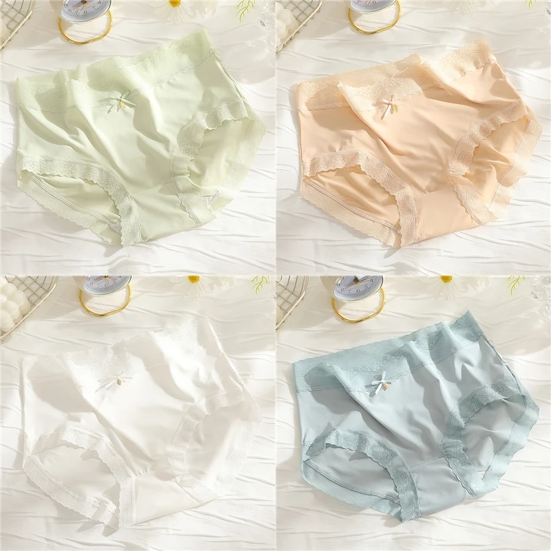 4pcs Lace Seamless Ice Silk Panties Comfortable Hip Pants Mid Waist Women Panties Breathable Girls Underwear Lingerie Briefs
4pcs Lace Seamless Ice Silk Panties Comfortable Hip Pants Mid Waist Women Panties Breathable Girls Underwear Lingerie Briefs