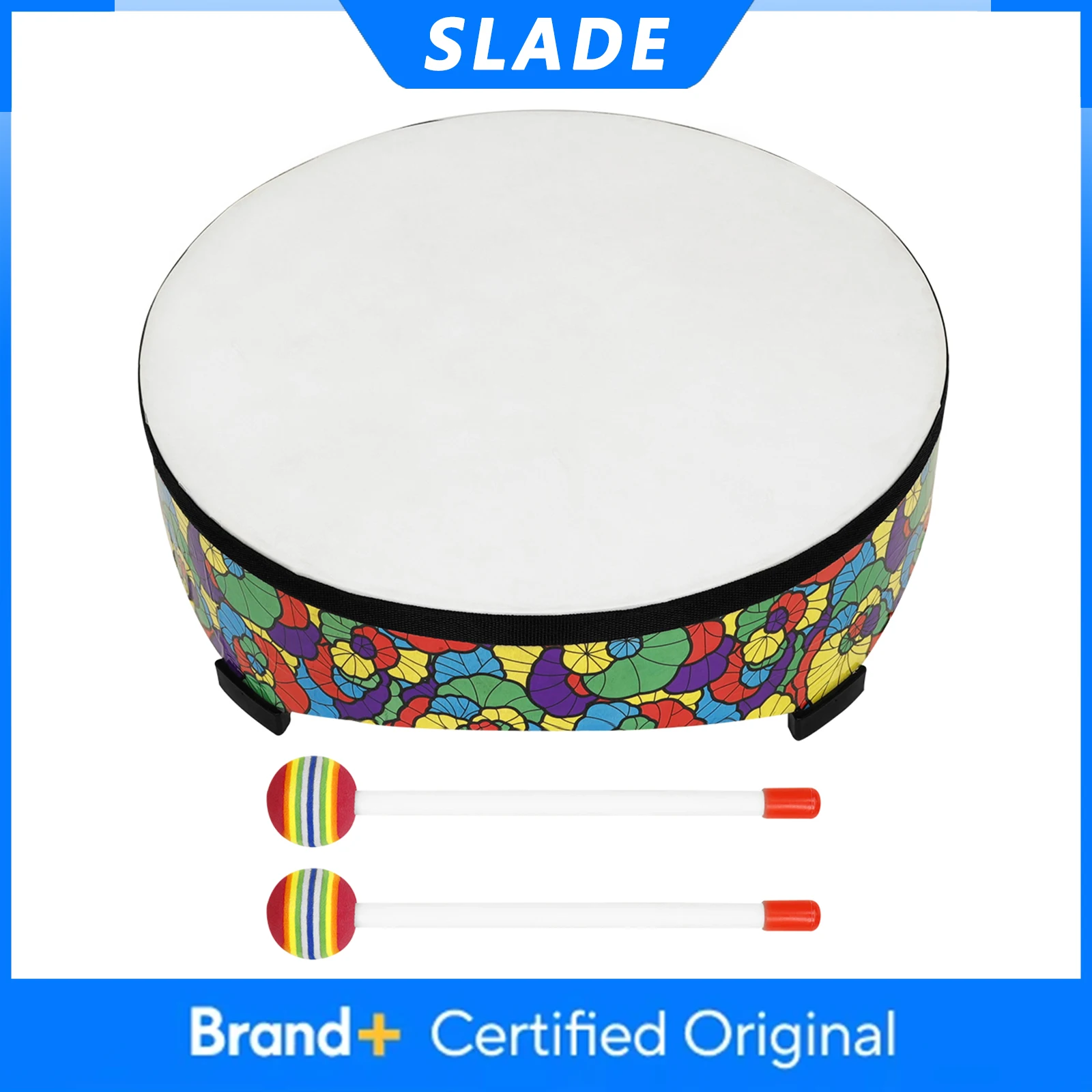 SLADE 7-дюймовый наземный барабан из овчины, напольный барабан для рождественского подарка, просветляющий ударный инструмент с 2 барабанными палочками
SLADE 7-дюймовый наземный барабан из овчины, напольный барабан для рождественского подарка, просветляющий ударный инструмент с 2 барабанными палочками