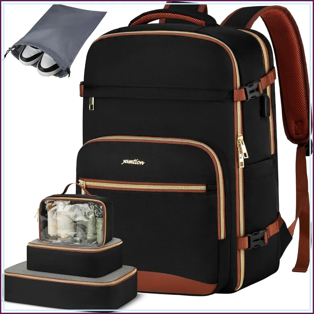 Large Travel Backpack for Women with 4 Packing Cubes, TSA Airline Approved Weekender Bags for Airplane Travel, Business, Hiking, Work, School
Large Travel Backpack for Women with 4 Packing Cubes, TSA Airline Approved Weekender Bags for Airplane Travel, Business, Hiking, Work, School