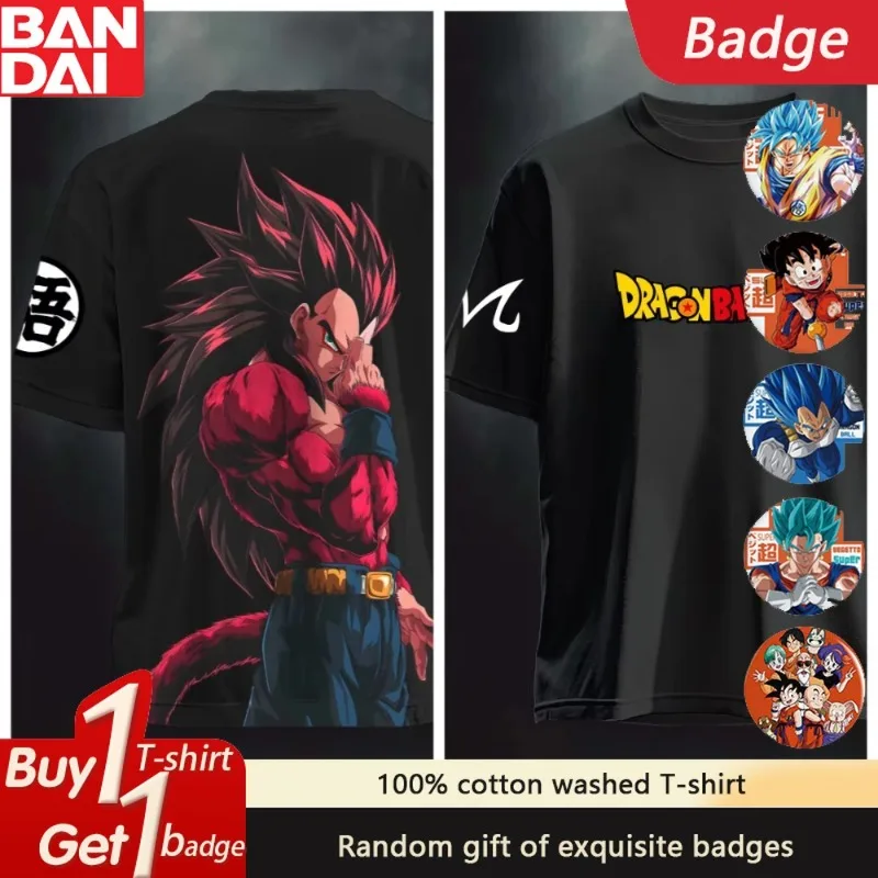Dragon Ball Anime Double-sided Printed Pure Cotton T-shirt for Summer Men and Women, Plus Size Loose Casual Short Sleeved Top
Dragon Ball Anime Double-sided Printed Pure Cotton T-shirt for Summer Men and Women, Plus Size Loose Casual Short Sleeved Top