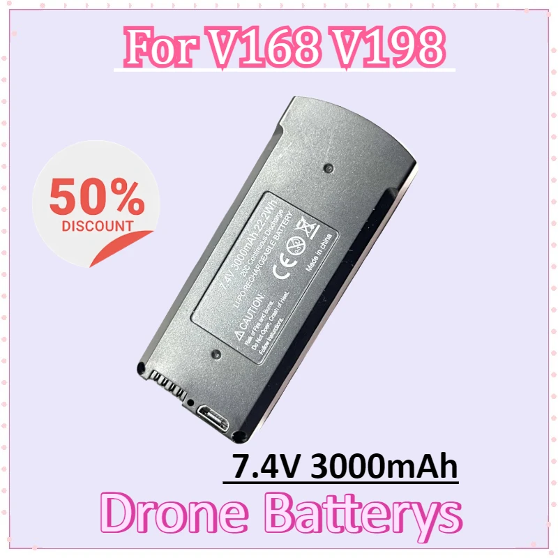 New 7.4V 3000mAh Drone Batterys Bateria for V198 V168 PRO MAX Battery for V168 PRO Drone Battery Parts Accessories Wholesale
New 7.4V 3000mAh Drone Batterys Bateria for V198 V168 PRO MAX Battery for V168 PRO Drone Battery Parts Accessories Wholesale