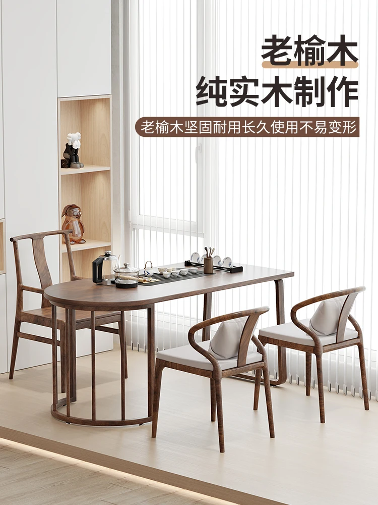 Small unit balcony tea making table and chair combination, home wall solid wood table, new Chinese style Kung Fu tea table
Small unit balcony tea making table and chair combination, home wall solid wood table, new Chinese style Kung Fu tea table