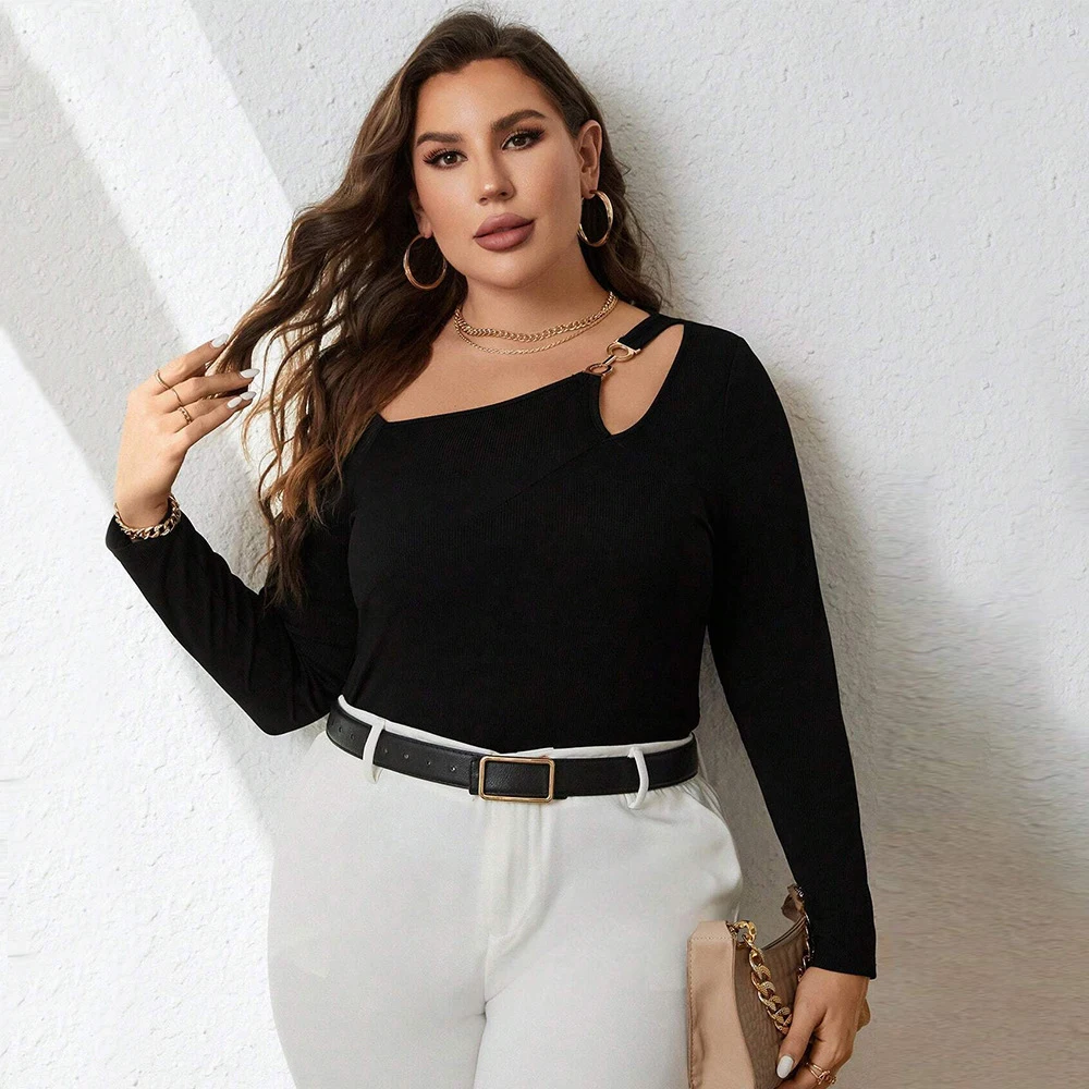 Black Oversized T-shirt Chubby Woman Clothes Long Sleeve Tees Cheap Women's Elegant Blouse Basic Knit Korean Big Size Top Female
Black Oversized T-shirt Chubby Woman Clothes Long Sleeve Tees Cheap Women's Elegant Blouse Basic Knit Korean Big Size Top Female