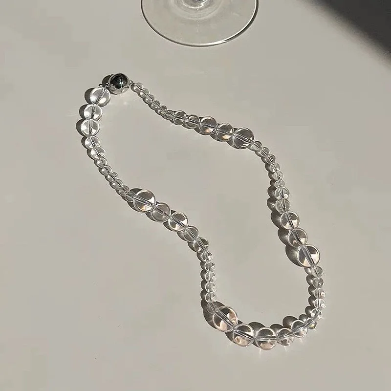 Trendy Transparent White Beads Collarbone Chain,ins Style,niche Design,atmosphere,temperament,glass Bead Necklace Y2k Jewelry
Trendy Transparent White Beads Collarbone Chain,ins Style,niche Design,atmosphere,temperament,glass Bead Necklace Y2k Jewelry