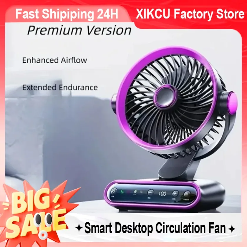 20dB Ultra Silent AI Desktop Air Circulator Dual-core Turbo Motor 5M Long Wind Distance Smart Timing Mini Fan for Indoor Outdoor
20dB Ultra Silent AI Desktop Air Circulator Dual-core Turbo Motor 5M Long Wind Distance Smart Timing Mini Fan for Indoor Outdoor