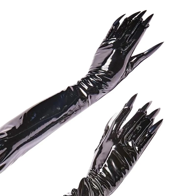 652F Enamel Leather Long Nails Gloves for Female Party Wear Halloween Witch Costume Gloves for Evening Galas and Masquerades
652F Enamel Leather Long Nails Gloves for Female Party Wear Halloween Witch Costume Gloves for Evening Galas and Masquerades