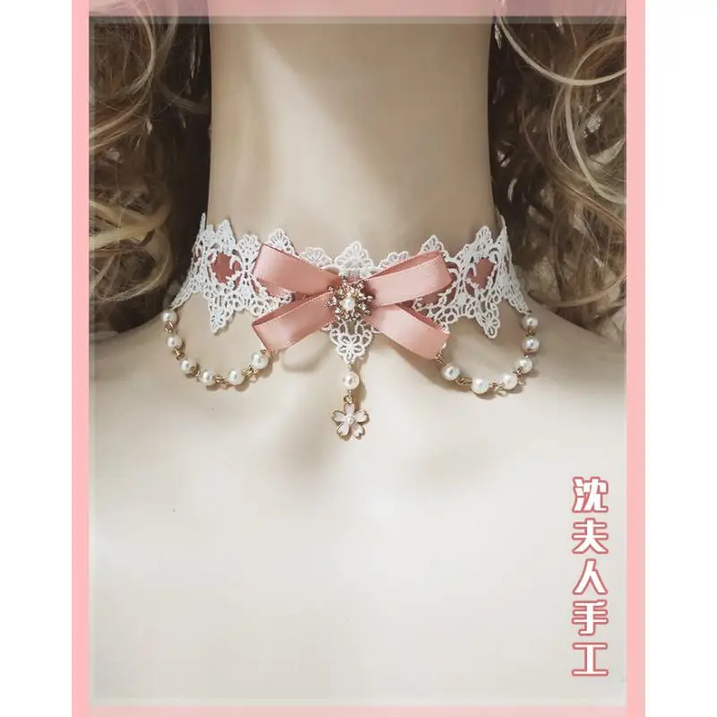 luxury lace ribbon bow women hand made Clavicle Chain Flower pendant Pearl Necklace Wedding party Cosplay Y2K Accessories
luxury lace ribbon bow women hand made Clavicle Chain Flower pendant Pearl Necklace Wedding party Cosplay Y2K Accessories