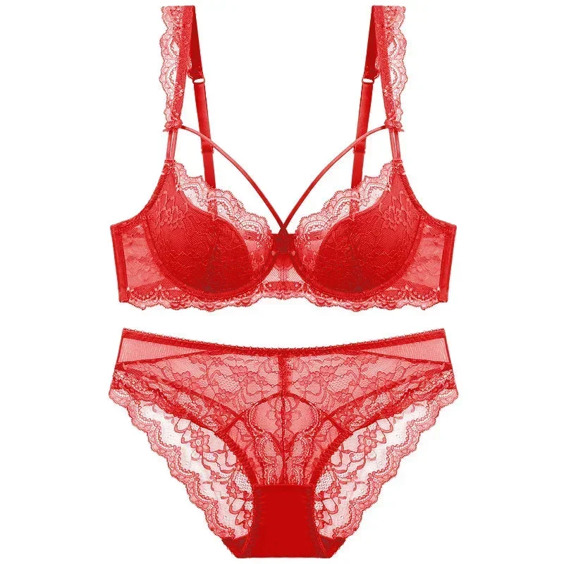 Sexy Lace Underwear Women Thin Cotton Large Chest Appears Small Comfortable Breathable Gathered Bra Set Women
Sexy Lace Underwear Women Thin Cotton Large Chest Appears Small Comfortable Breathable Gathered Bra Set Women