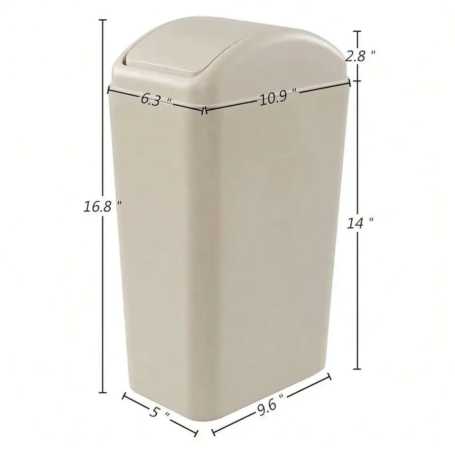 Slim Plastic Trash Can For Narrow Spaces Home Office Khaki
Slim Plastic Trash Can For Narrow Spaces Home Office Khaki