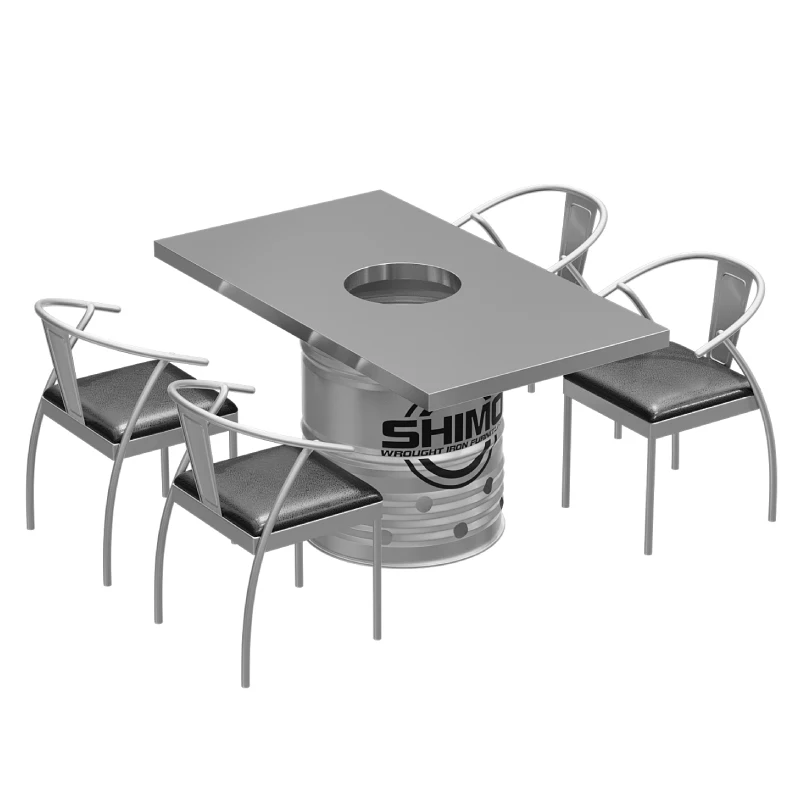 Commercial stainless steel outdoor barbecue table Korean barbecue hot pot restaurant wrought iron dining table oil drum ofa chai
Commercial stainless steel outdoor barbecue table Korean barbecue hot pot restaurant wrought iron dining table oil drum ofa chai