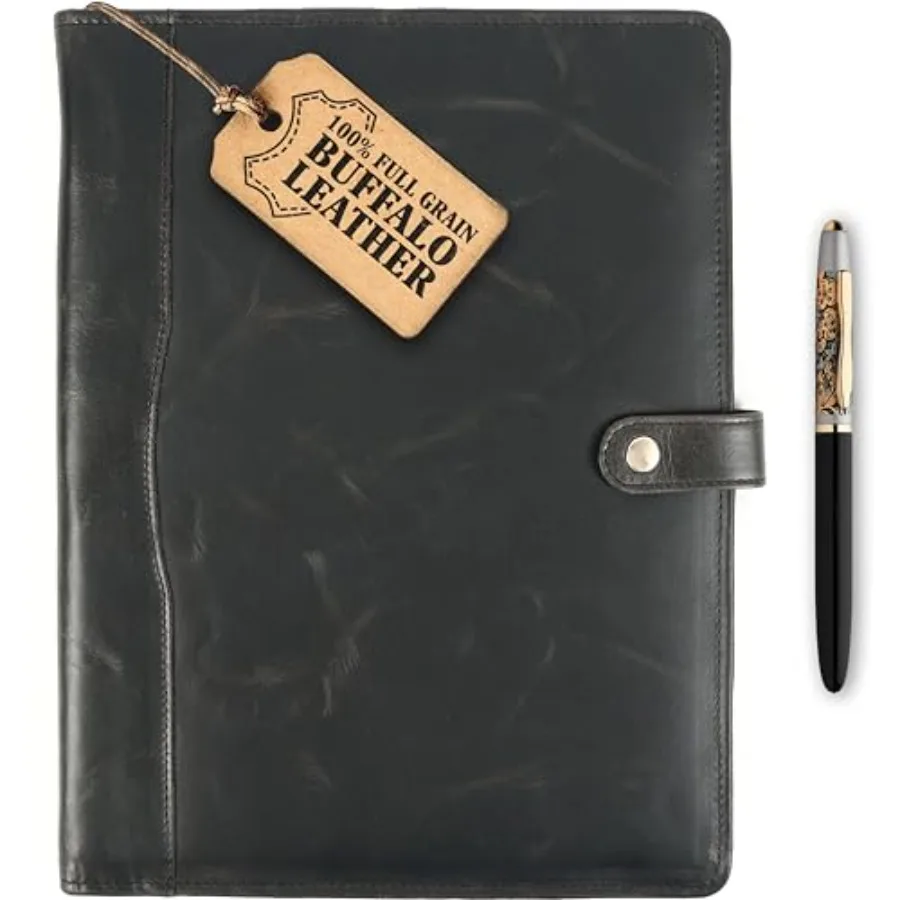 Leather Portfolio, Leather Binder with Pen, Resume Organizer and Padfolio for Men and Women Business Portfolio with Card Holder
Leather Portfolio, Leather Binder with Pen, Resume Organizer and Padfolio for Men and Women Business Portfolio with Card Holder