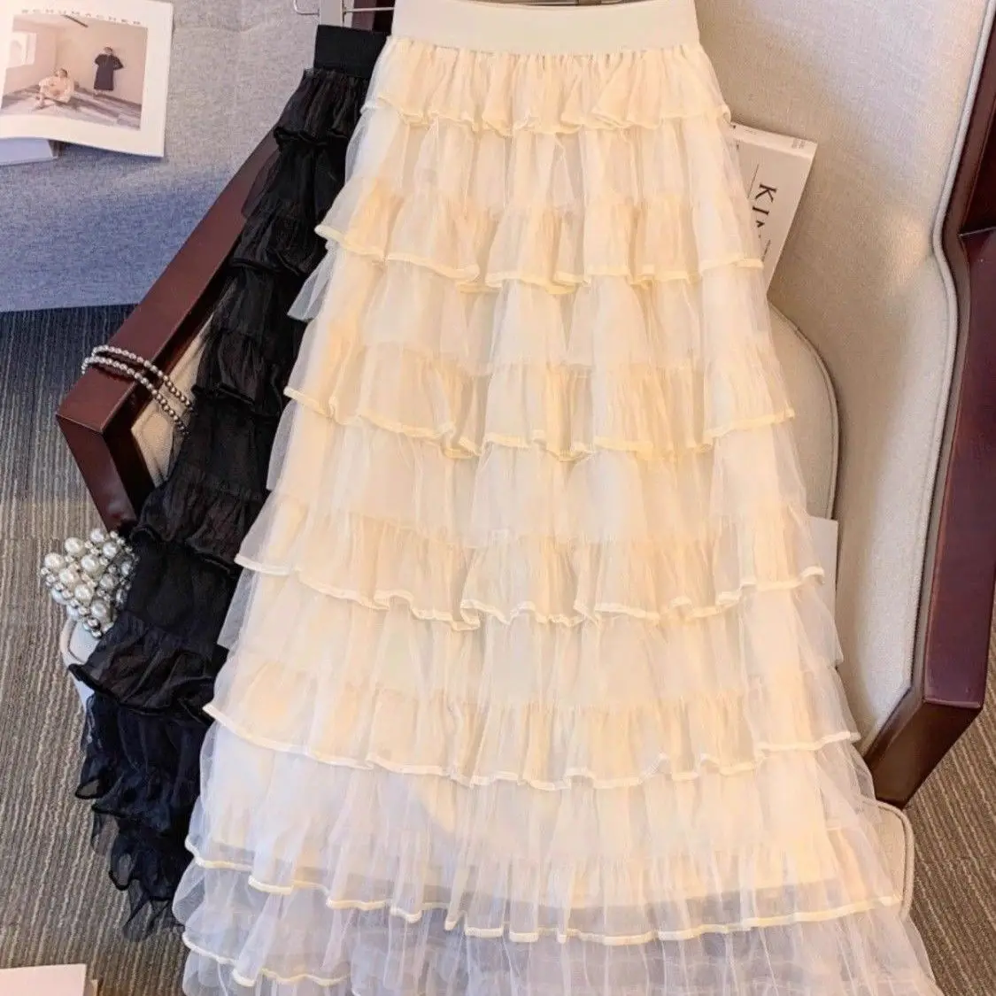 Женская длинная юбка А-силуэта с завышенной талией для похудения, весна-осень, в корейском стиле, из полиэстера, с драпировкой
Женская длинная юбка А-силуэта с завышенной талией для похудения, весна-осень, в корейском стиле, из полиэстера, с драпировкой