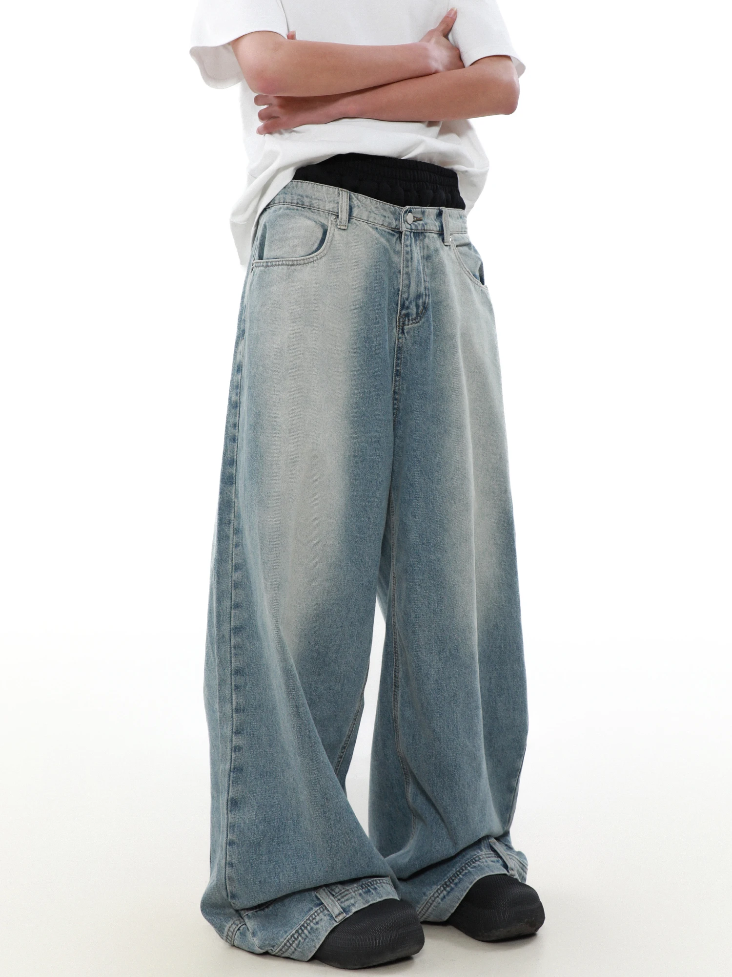Design Flip-down Jeans Men's Straight-Leg Handsome High-Grade Pants American High Street Retro Trousers
Design Flip-down Jeans Men's Straight-Leg Handsome High-Grade Pants American High Street Retro Trousers