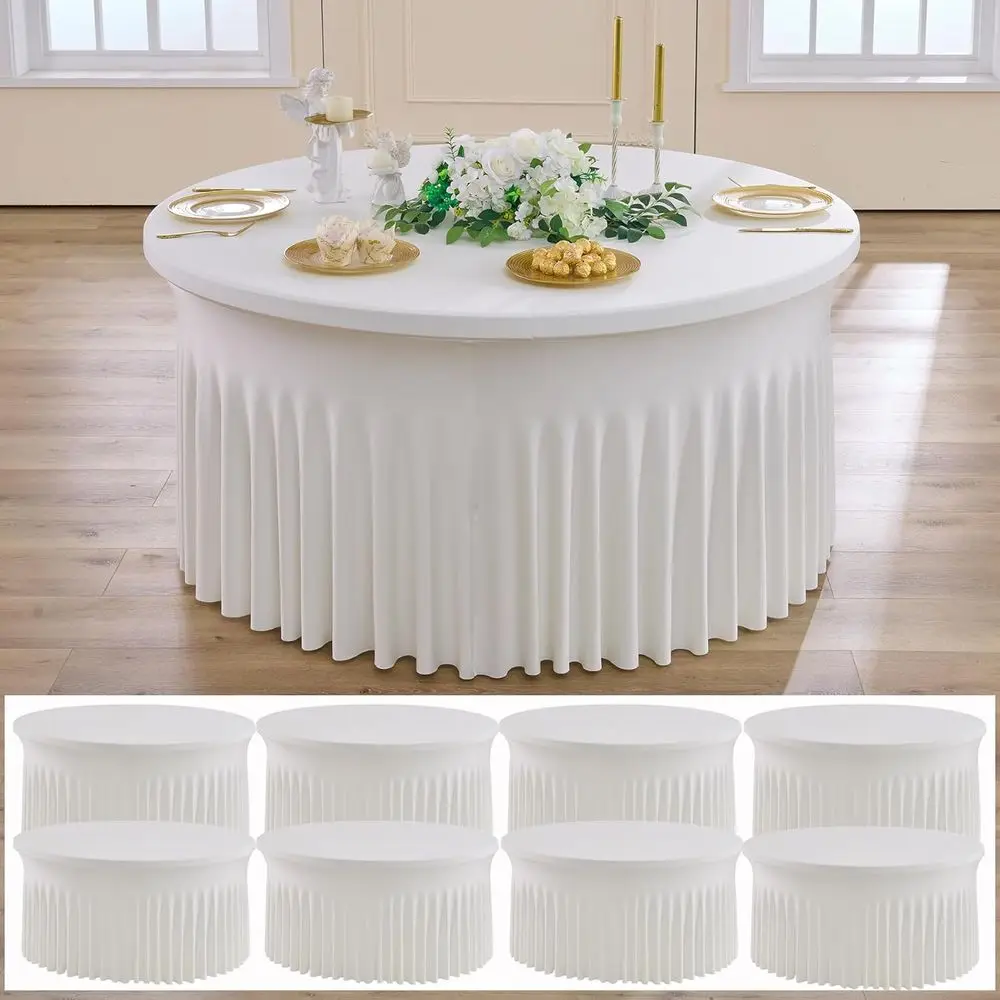 8 pk Ivory Round Spx Tablecloths 60 inch with Ruled Skirt,Wrinkle ree High-Stretch 120 inch itted 5t Cream Table Cloth Round Spx
8 pk Ivory Round Spx Tablecloths 60 inch with Ruled Skirt,Wrinkle ree High-Stretch 120 inch itted 5t Cream Table Cloth Round Spx