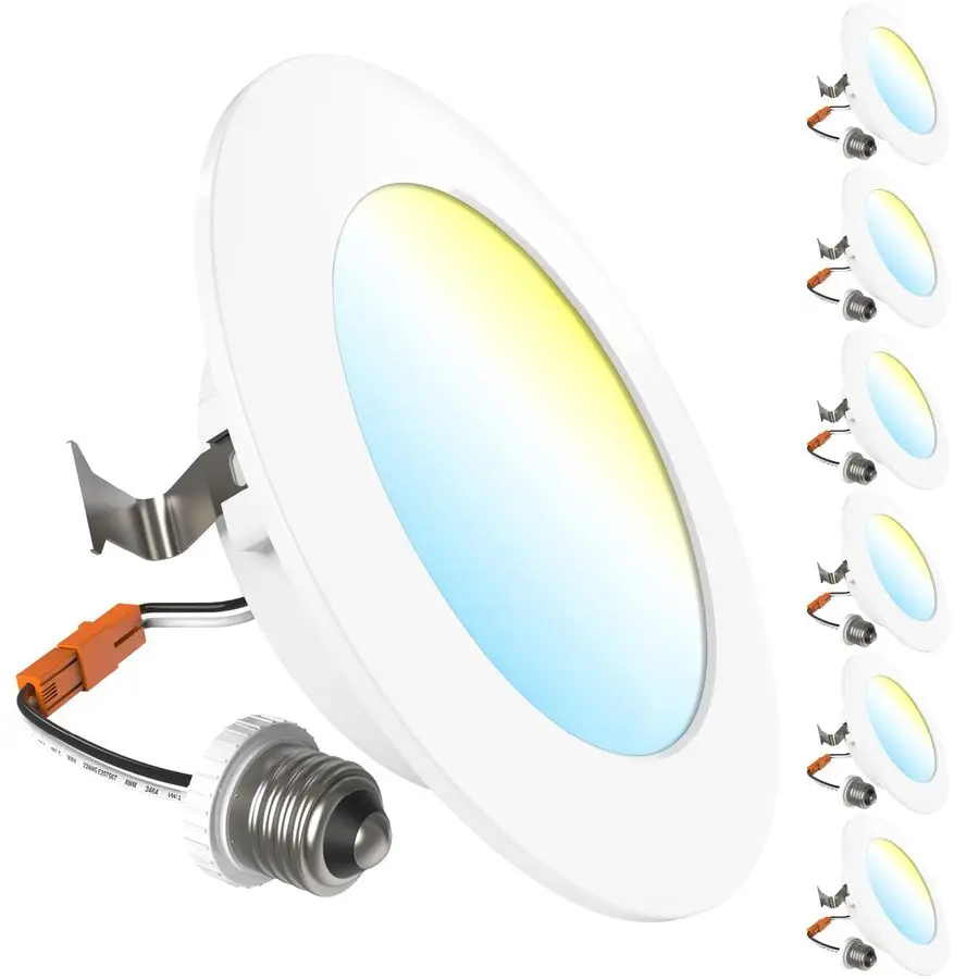 Набор из 6 светодиодных встраиваемых светильников 4 дюйма, для модернизации потолочного освещения, 800 лм, с регулируемой цветовой температурой (CCT) 2700K, 3000K, 4000K, 5000K, с функцией диммирования
Набор из 6 светодиодных встраиваемых светильников 4 дюйма, для модернизации потолочного освещения, 800 лм, с регулируемой цветовой температурой (CCT) 2700K, 3000K, 4000K, 5000K, с функцией диммирования