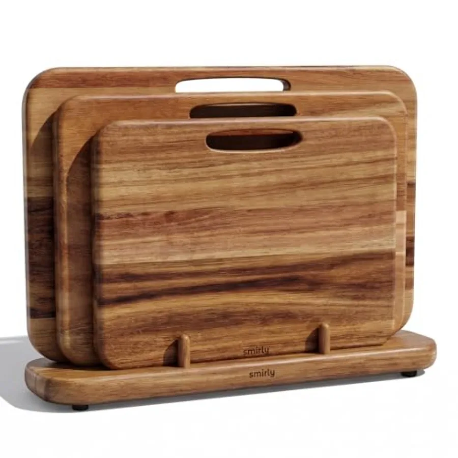 Wooden Cutting Boards for Kitchen Double-Sided Cutting Board with Handle Heavy Duty Solid Acacia Wood Cutting Board Set with St
Wooden Cutting Boards for Kitchen Double-Sided Cutting Board with Handle Heavy Duty Solid Acacia Wood Cutting Board Set with St