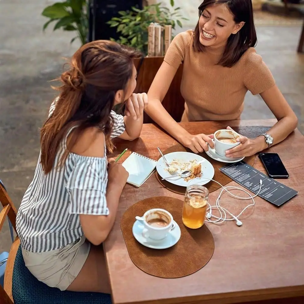 Placemats, Heat Resistant Oval Placemats Set Of 4 Washable 12 X 17 Inch, Waterproof Table Mats, Wipeable Pu Place Mats For Kitc
Placemats, Heat Resistant Oval Placemats Set Of 4 Washable 12 X 17 Inch, Waterproof Table Mats, Wipeable Pu Place Mats For Kitc