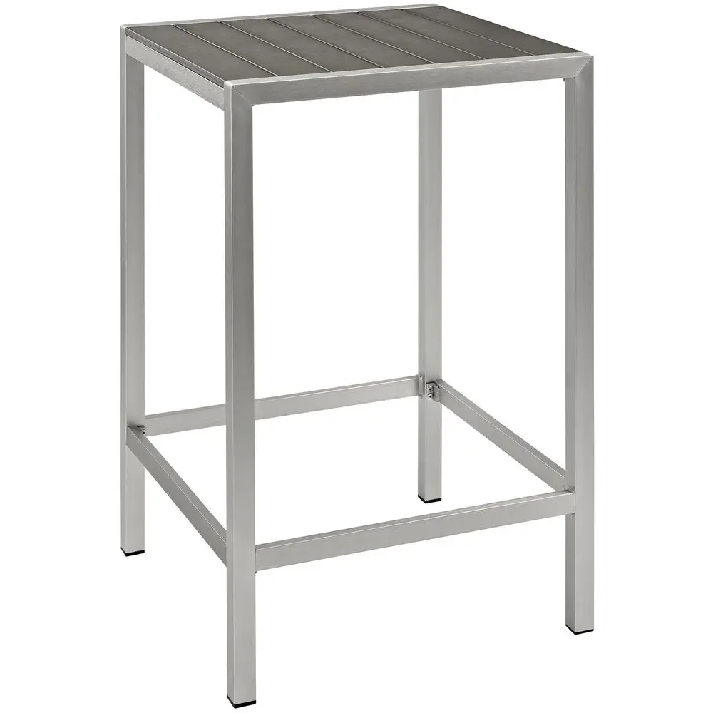Shore Aluminum Outdoor Patio Square Bar Table in Silver Gray
Shore Aluminum Outdoor Patio Square Bar Table in Silver Gray