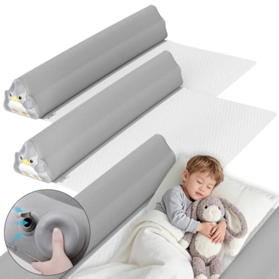 Inflatable Travel Bed Rails: 2 Pack Bed Bumpers for Toddlers - Portable Soft Bedside Rails with Pump for Hotel - Easy to Inflat
Inflatable Travel Bed Rails: 2 Pack Bed Bumpers for Toddlers - Portable Soft Bedside Rails with Pump for Hotel - Easy to Inflat