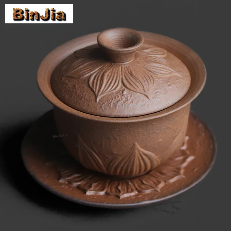180ml Old Rock Mud Lotus Flower Gaiwan Japanese Tea Tureen Tea Bowl With Lid Kit Tea Making Cover Bowl Tea Ceremony Ornaments
180ml Old Rock Mud Lotus Flower Gaiwan Japanese Tea Tureen Tea Bowl With Lid Kit Tea Making Cover Bowl Tea Ceremony Ornaments