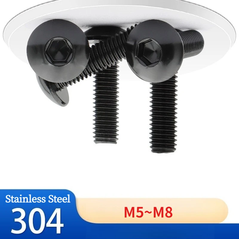 M5 M6 M8 Black Hex Screws Round Head Hexagonal Allen Bolts Thread Metal Machine Screw 304 Stainless Steel
M5 M6 M8 Black Hex Screws Round Head Hexagonal Allen Bolts Thread Metal Machine Screw 304 Stainless Steel
