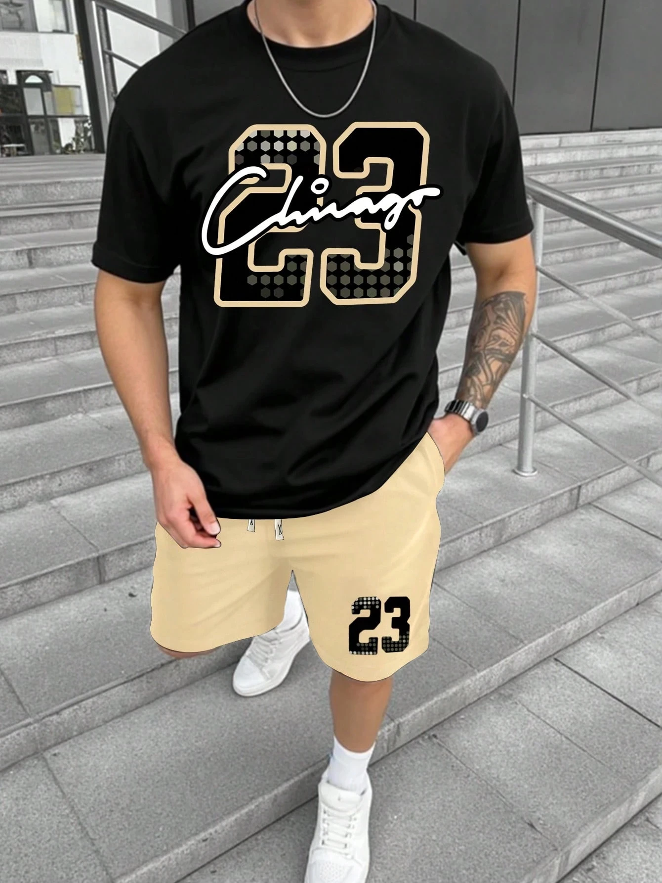 Summer Men's Sports Suit Loose Comfortable Drawstring Shorts With Digital Print T-shirt Fashion Streetwear Two-piece Set
Summer Men's Sports Suit Loose Comfortable Drawstring Shorts With Digital Print T-shirt Fashion Streetwear Two-piece Set