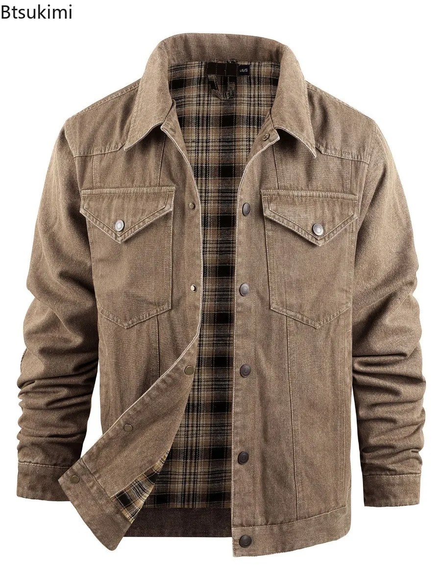 New Men's Western Plaid Flannel Casual Jackets Casual and Loose Foreign Trade Truck Driver Denim Jacket for Men S-2XL Plus Size
New Men's Western Plaid Flannel Casual Jackets Casual and Loose Foreign Trade Truck Driver Denim Jacket for Men S-2XL Plus Size