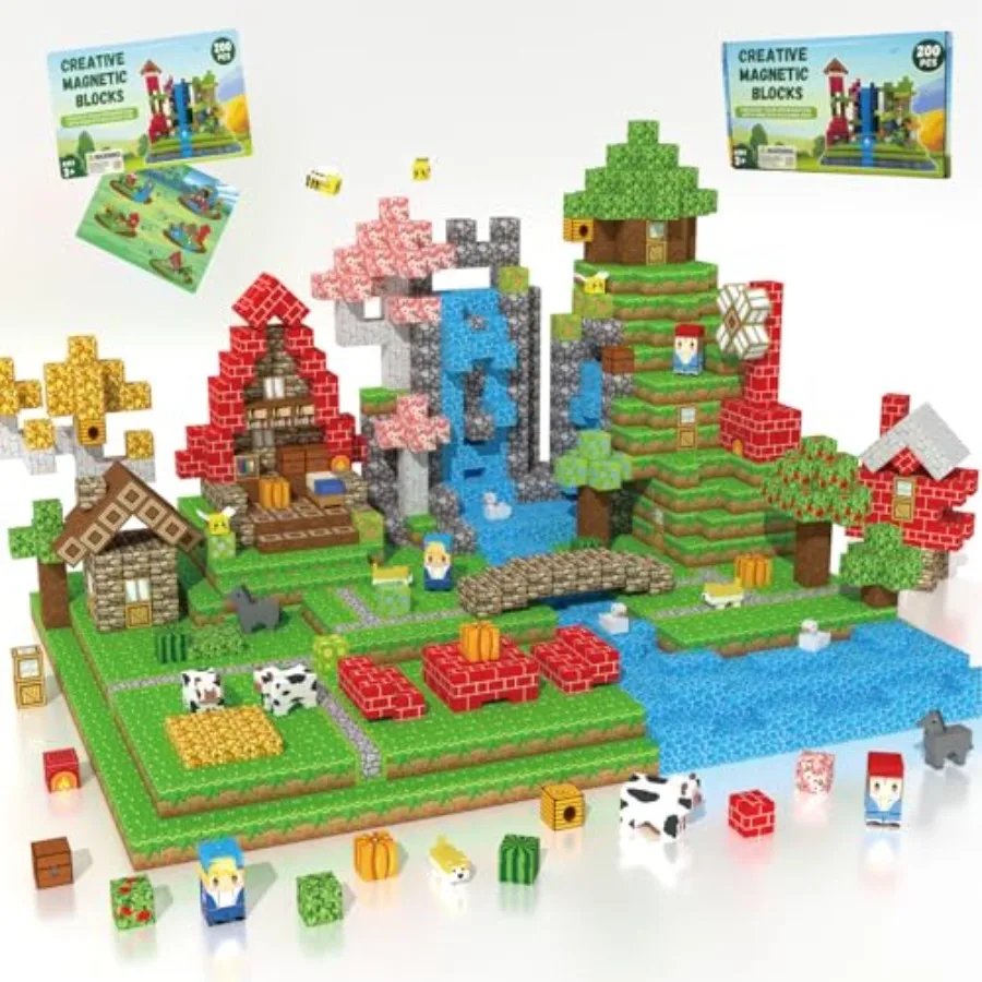 200 PCS Magnetic Blocks - Upgraded STEM Building Toys for Featuring 5 Colorful Animal-Shaped Blocks, Magnetic Tiles for 3+ Boys
200 PCS Magnetic Blocks - Upgraded STEM Building Toys for Featuring 5 Colorful Animal-Shaped Blocks, Magnetic Tiles for 3+ Boys